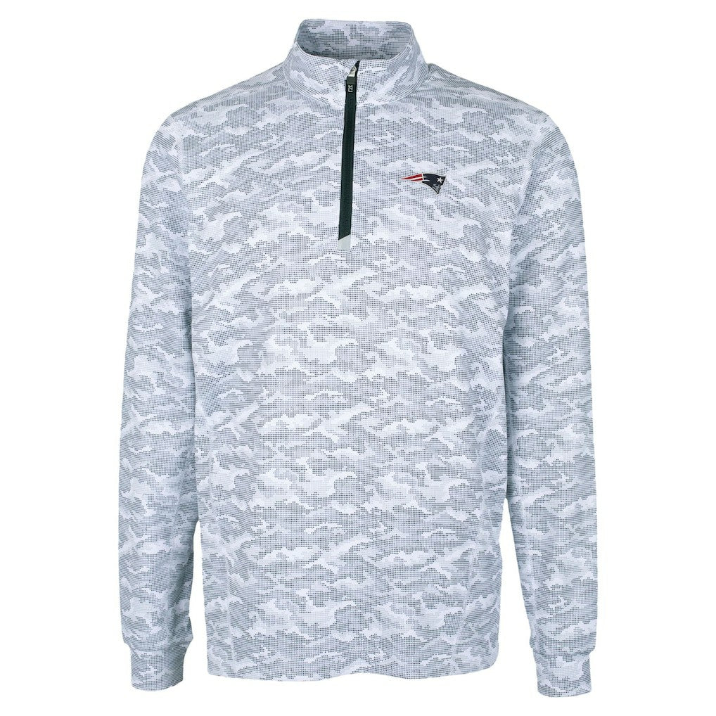 New England Patriots Cutter & Buck Traverse Camo Print Stretch Quarter-Zip Top | NFL Outlet
