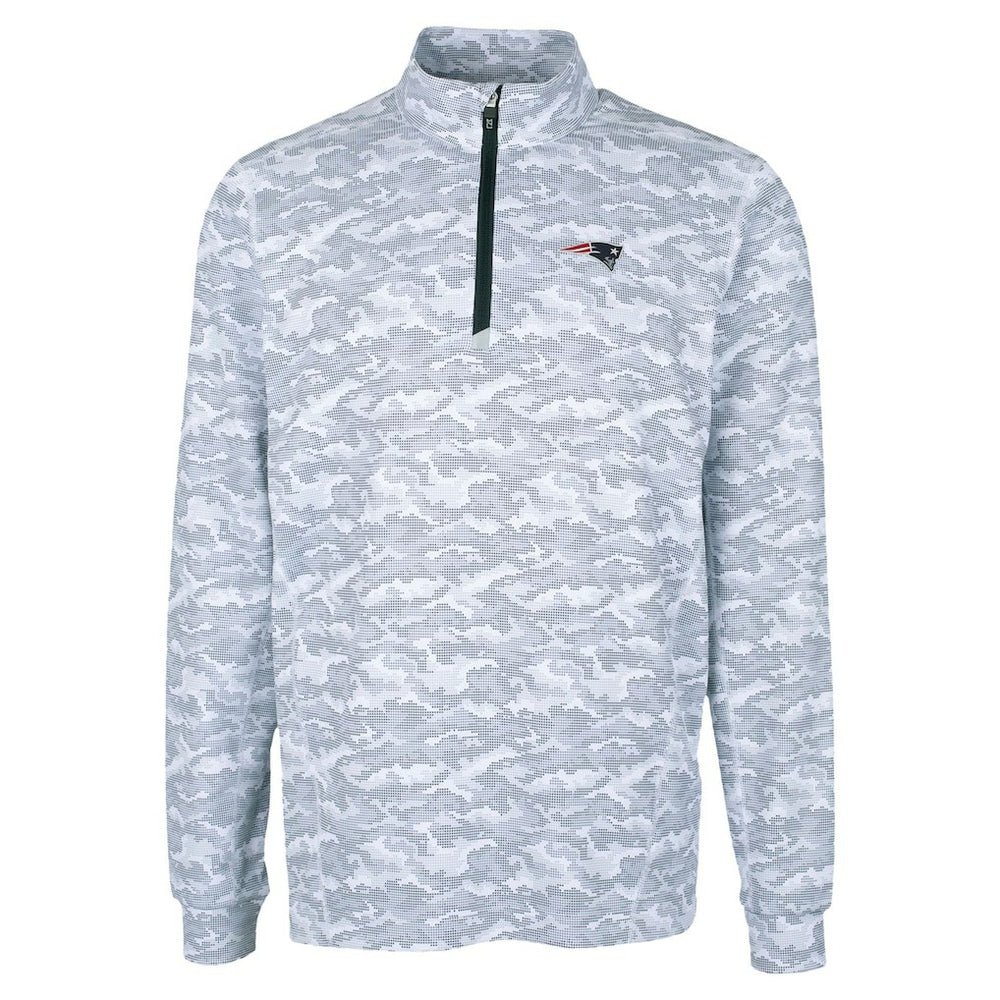 New England Patriots Cutter & Buck Traverse Camo Print Stretch Quarter-Zip Top | NFL Outlet