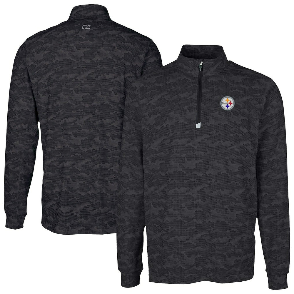 Pittsburgh Steelers Cutter & Buck Traverse Camo Print Stretch Quarter-Zip Top | NFL Discount