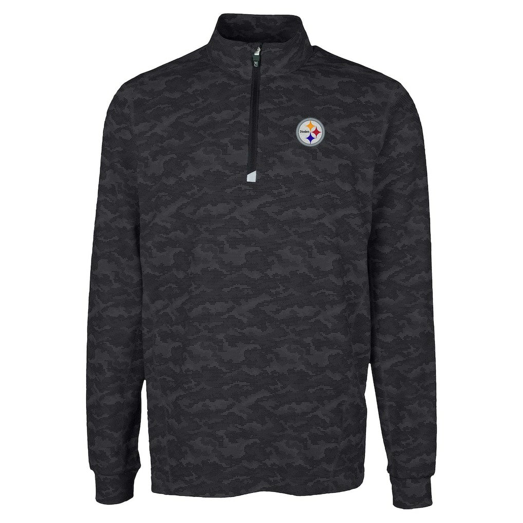Pittsburgh Steelers Cutter & Buck Traverse Camo Print Stretch Quarter-Zip Top | NFL Discount