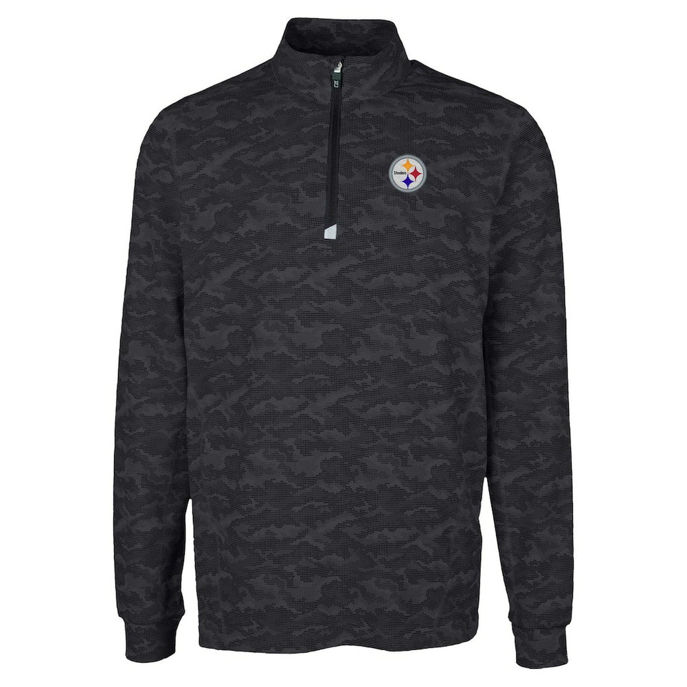 Pittsburgh Steelers Cutter & Buck Traverse Camo Print Stretch Quarter-Zip Top | NFL Discount