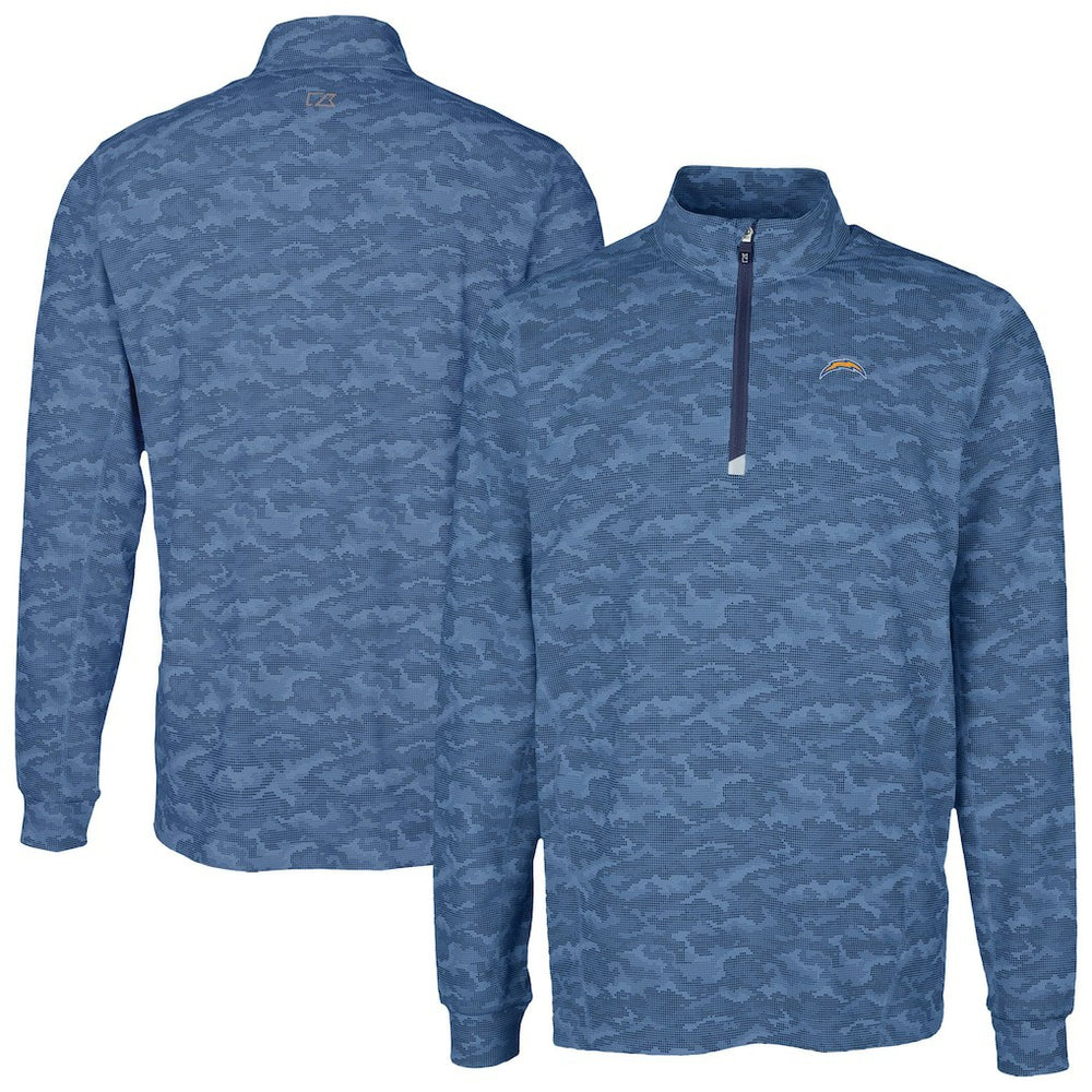 Los Angeles Chargers Cutter & Buck Traverse Camo Print Stretch Quarter-Zip Top | NFL On sale
