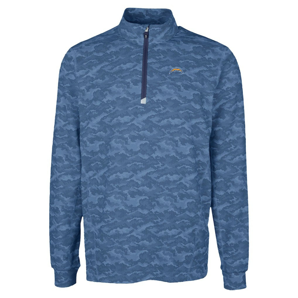 Los Angeles Chargers Cutter & Buck Traverse Camo Print Stretch Quarter-Zip Top | NFL On sale