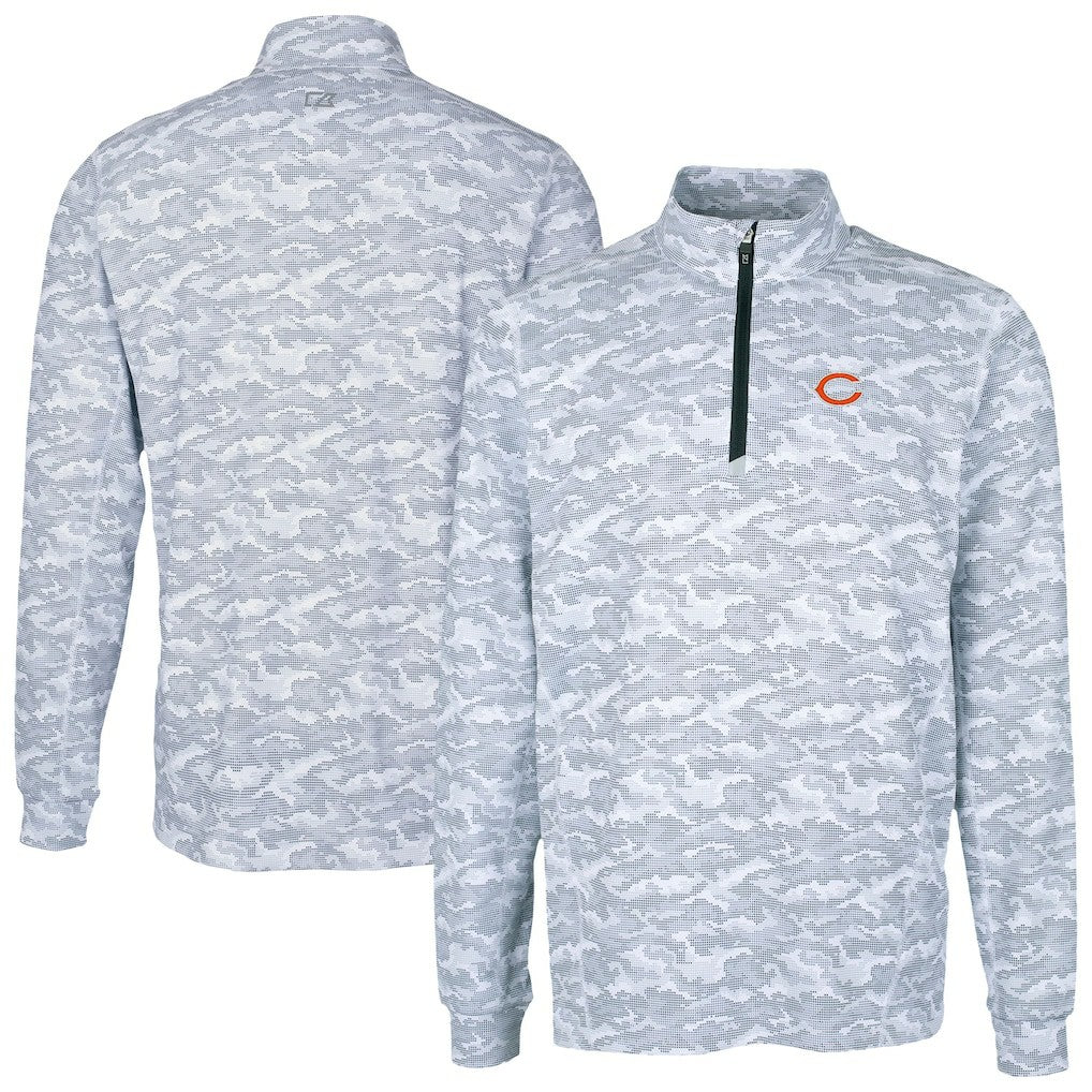 Chicago Bears Cutter & Buck Traverse Camo Print Stretch Quarter-Zip Top | NFL New