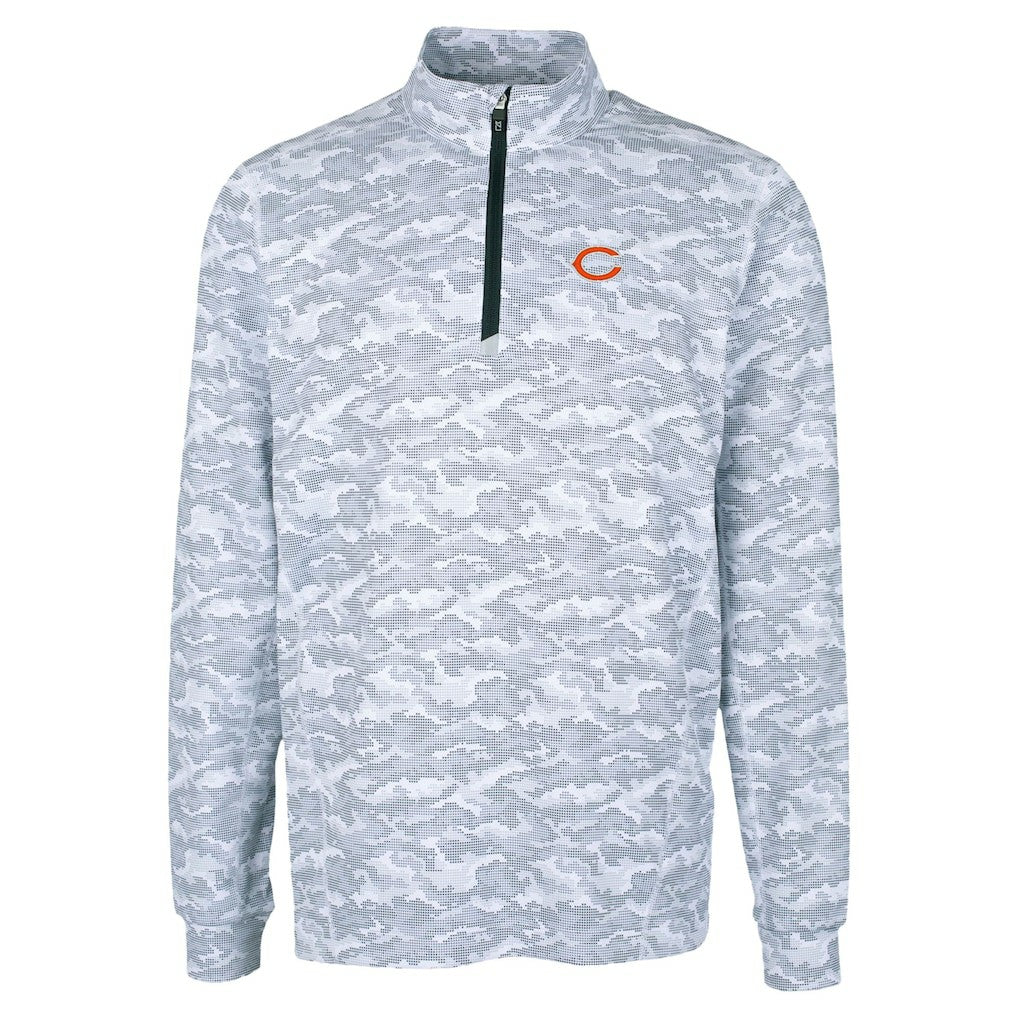Chicago Bears Cutter & Buck Traverse Camo Print Stretch Quarter-Zip Top | NFL New