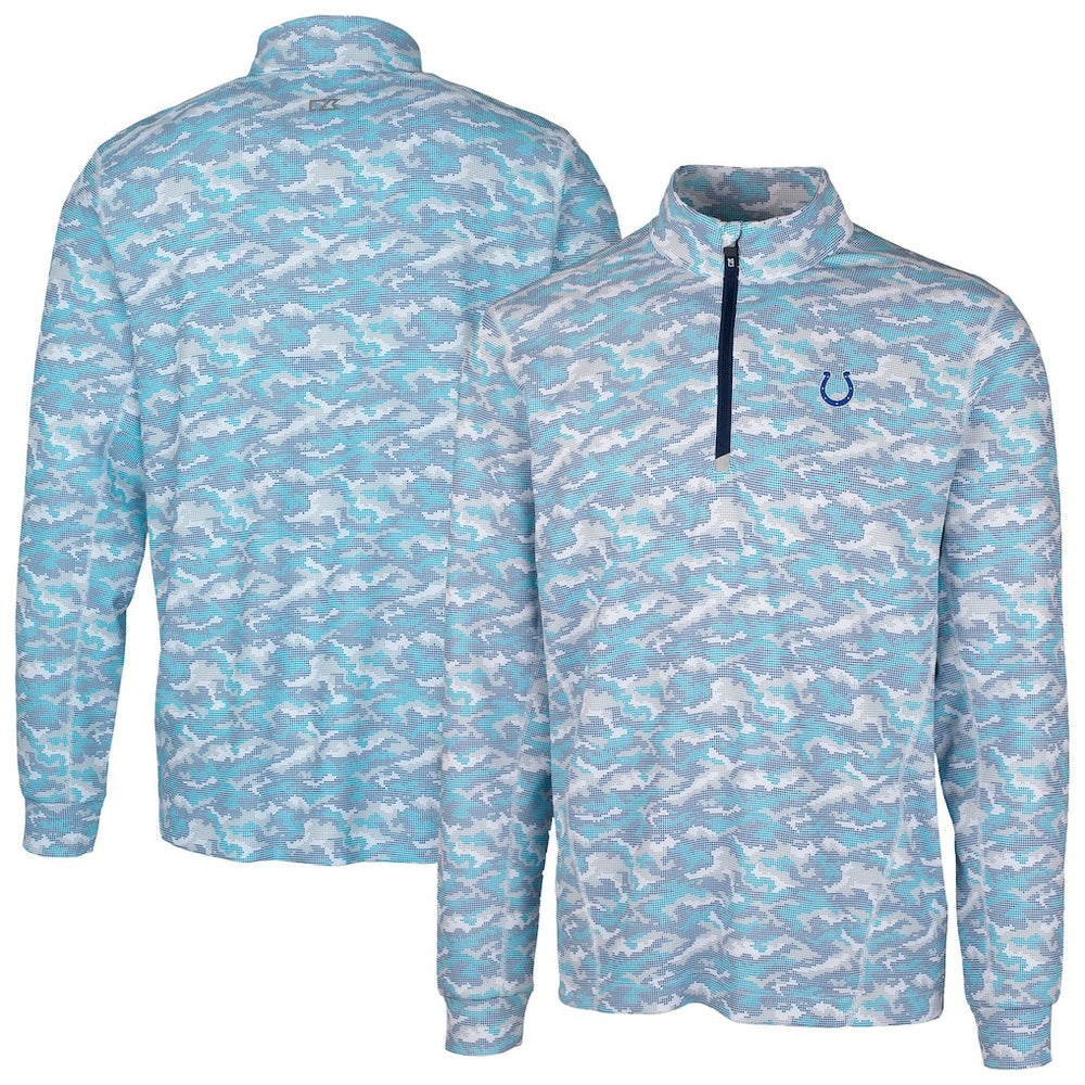 Indianapolis Colts Cutter & Buck Traverse Camo Print Stretch Quarter-Zip Pullover Top | NFL Near me