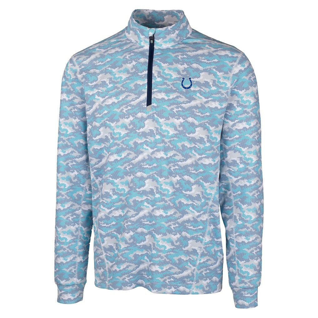 Indianapolis Colts Cutter & Buck Traverse Camo Print Stretch Quarter-Zip Pullover Top | NFL Near me