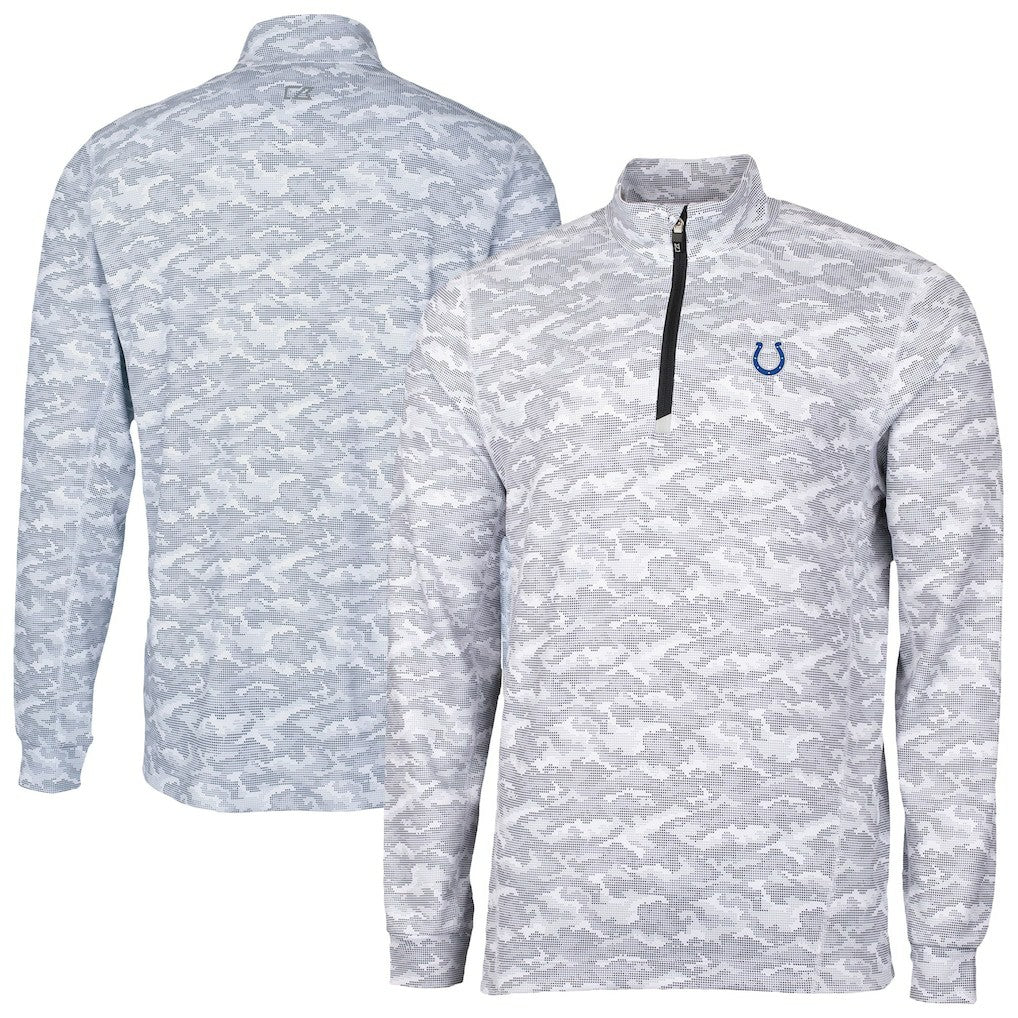 Indianapolis Colts Cutter & Buck Traverse Camo Print Stretch Quarter-Zip Top | NFL Discount
