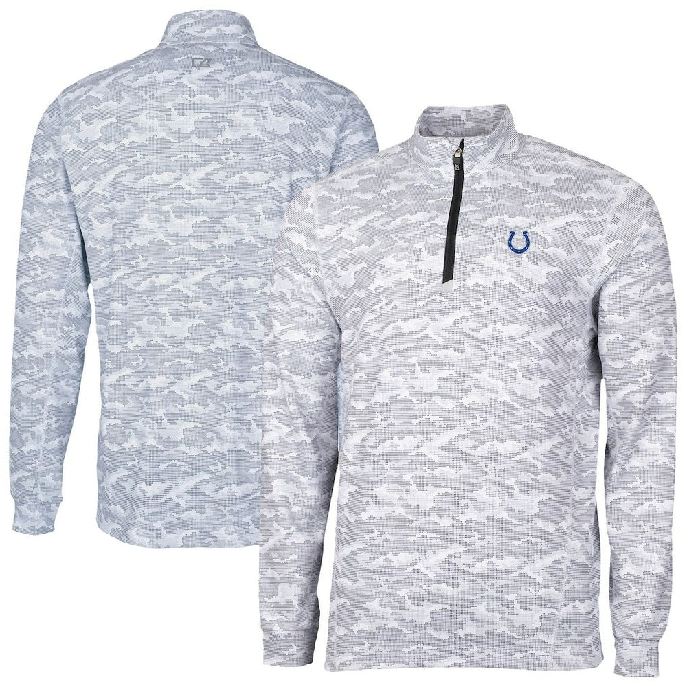 Indianapolis Colts Cutter & Buck Traverse Camo Print Stretch Quarter-Zip Top | NFL Discount