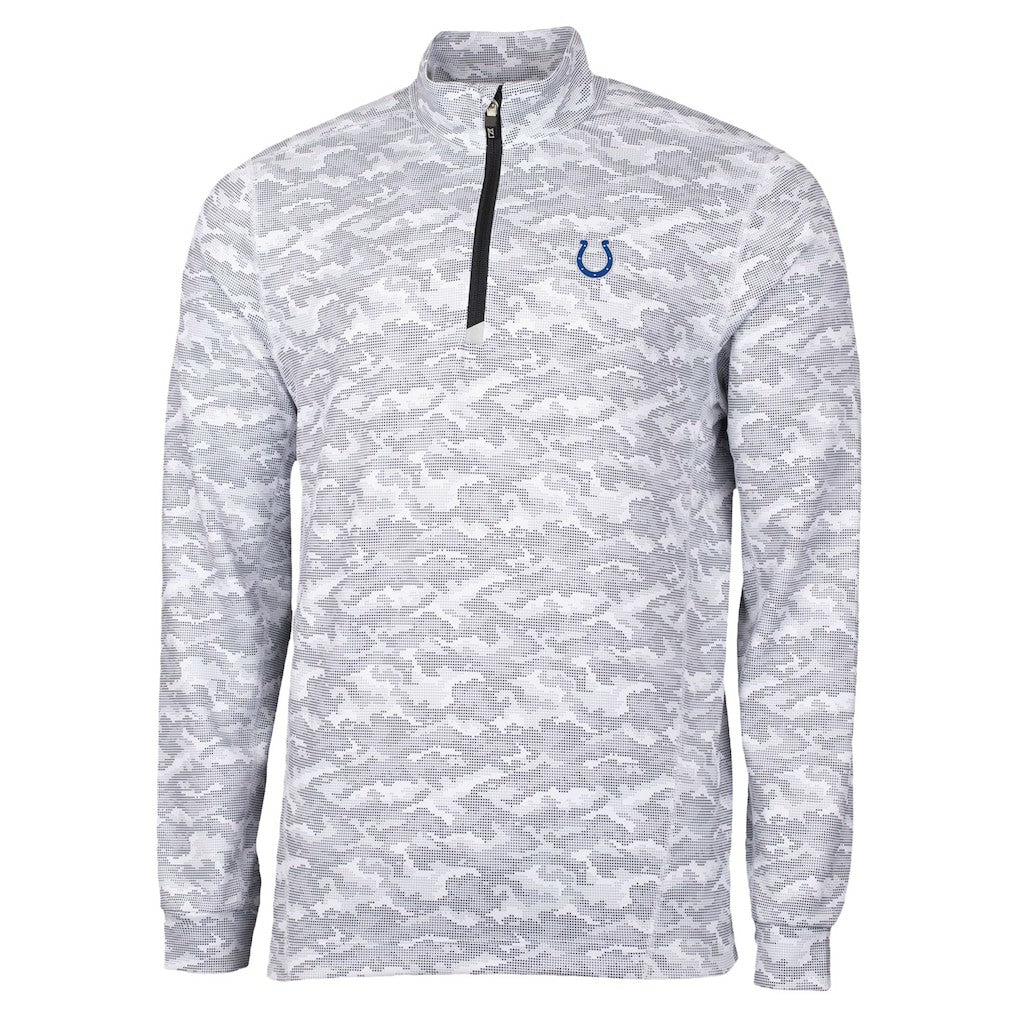 Indianapolis Colts Cutter & Buck Traverse Camo Print Stretch Quarter-Zip Top | NFL Discount