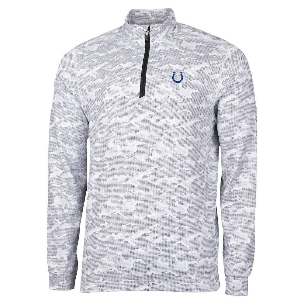 Indianapolis Colts Cutter & Buck Traverse Camo Print Stretch Quarter-Zip Top | NFL Discount
