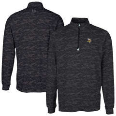 Minnesota Vikings Cutter & Buck Traverse Camo Print Stretch Quarter-Zip Top | NFL New