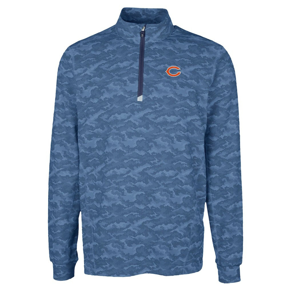 Chicago Bears Cutter & Buck Traverse Camo Print Stretch Quarter-Zip Top | NFL New