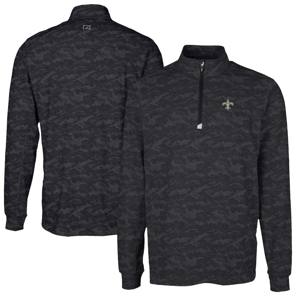 New Orleans Saints Cutter & Buck Traverse Camo Print Stretch Quarter-Zip Top | NFL US