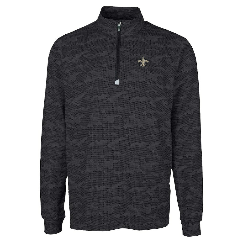 New Orleans Saints Cutter & Buck Traverse Camo Print Stretch Quarter-Zip Top | NFL US