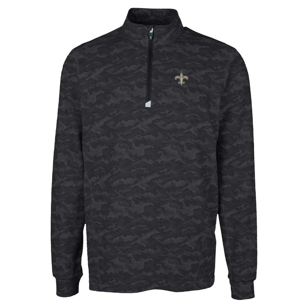 New Orleans Saints Cutter & Buck Traverse Camo Print Stretch Quarter-Zip Top | NFL US