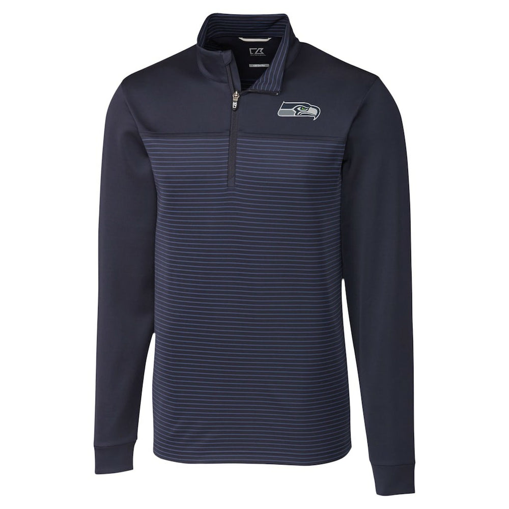 Seattle Seahawks Cutter & Buck Traverse Stripe Stretch DryTec Quarter-Zip Top | NFL Hot