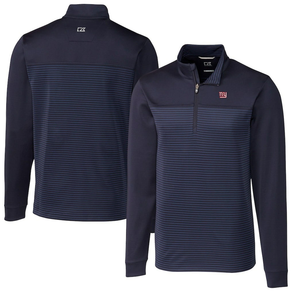 New York Giants Cutter & Buck Traverse Stripe Stretch DryTec Quarter-Zip Top | NFL Sale