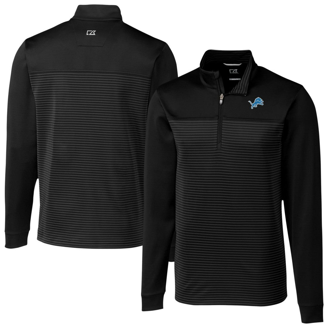 Detroit Lions Cutter & Buck Traverse Stripe Stretch DryTec Quarter-Zip Top | NFL Online