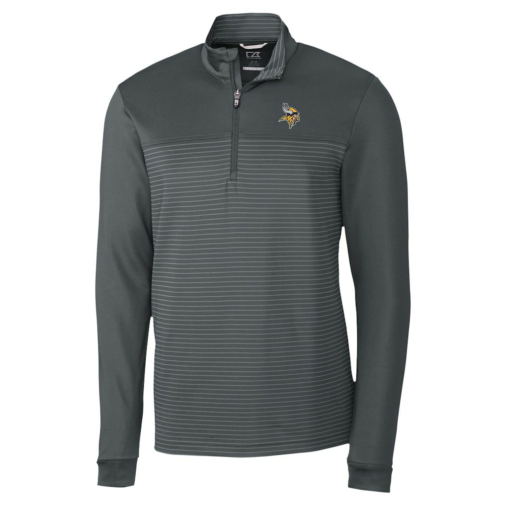 Minnesota Vikings Cutter & Buck Traverse Stripe Stretch DryTec Quarter-Zip Top | NFL US