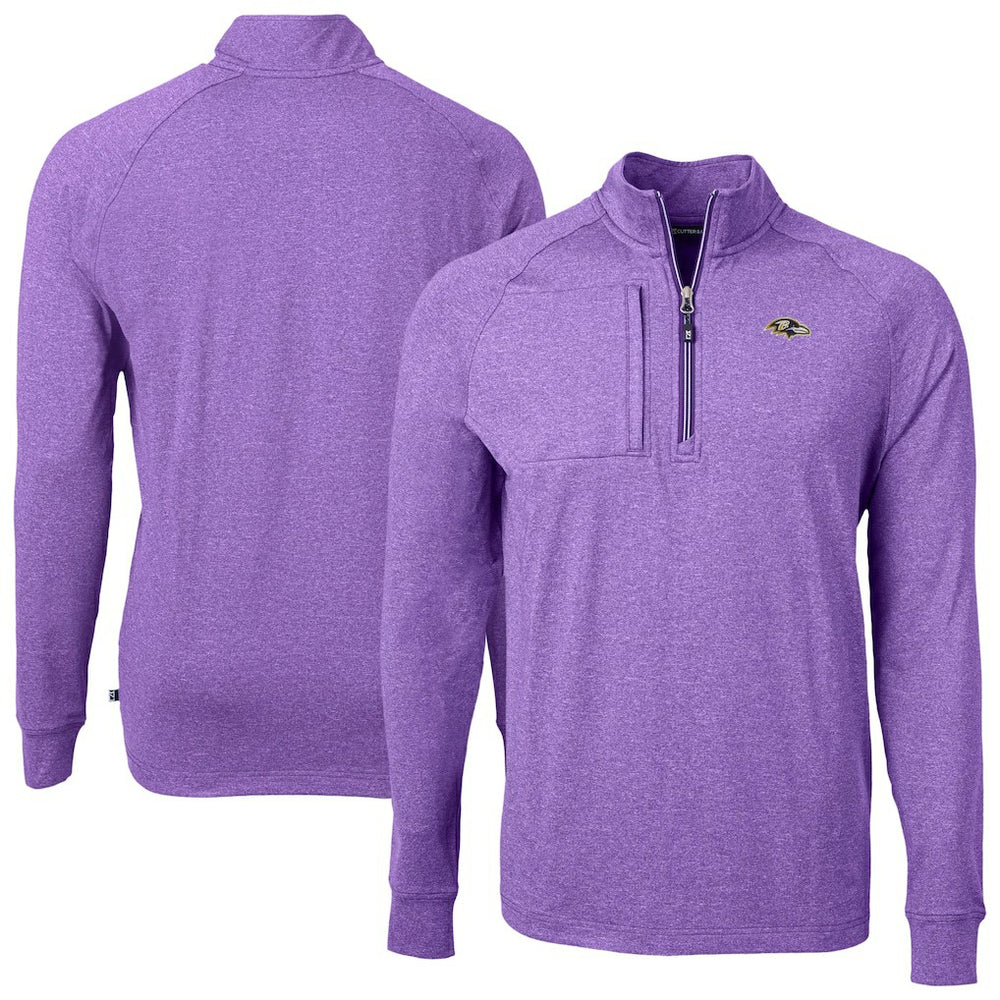 Baltimore Ravens Cutter & Buck Adapt Eco Raglan Quarter-Zip Jacket | NFL New