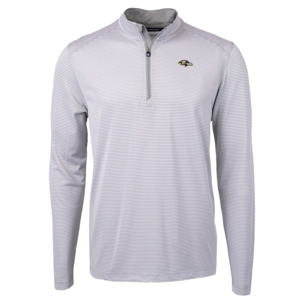 Baltimore Ravens Cutter & Buck Virtue Eco Pique Micro Stripe Quarter-Zip Jacket | NFL Online