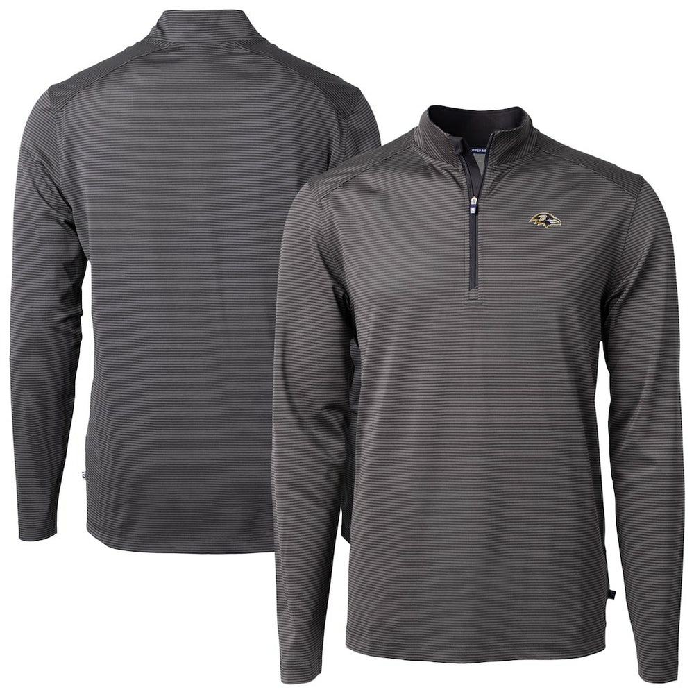 Baltimore Ravens Cutter & Buck Virtue Eco Pique Micro Stripe Quarter-Zip Jacket | NFL Near me