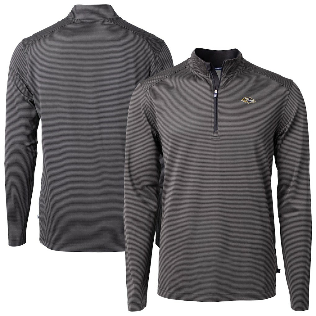 Baltimore Ravens Cutter & Buck Virtue Eco Pique Micro Stripe Quarter-Zip Jacket | NFL Near me