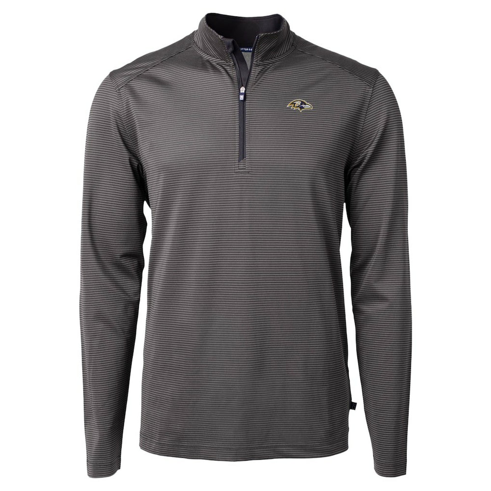 Baltimore Ravens Cutter & Buck Virtue Eco Pique Micro Stripe Quarter-Zip Jacket | NFL Near me