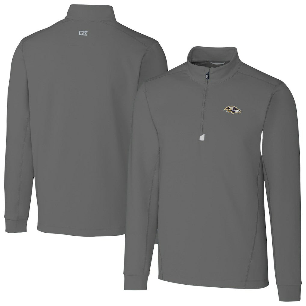 Baltimore Ravens Cutter & Buck Big & Tall Traverse Eco Tri-Blend DryTec Quarter-Zip Jacket | NFL Hot