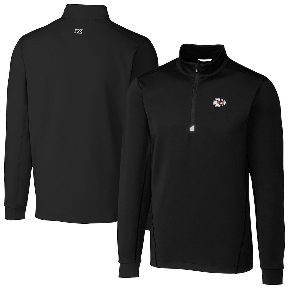 Kansas City Chiefs Cutter & Buck Big & Tall Traverse Eco Tri-Blend DryTec Quarter-Zip Jacket | NFL Hot