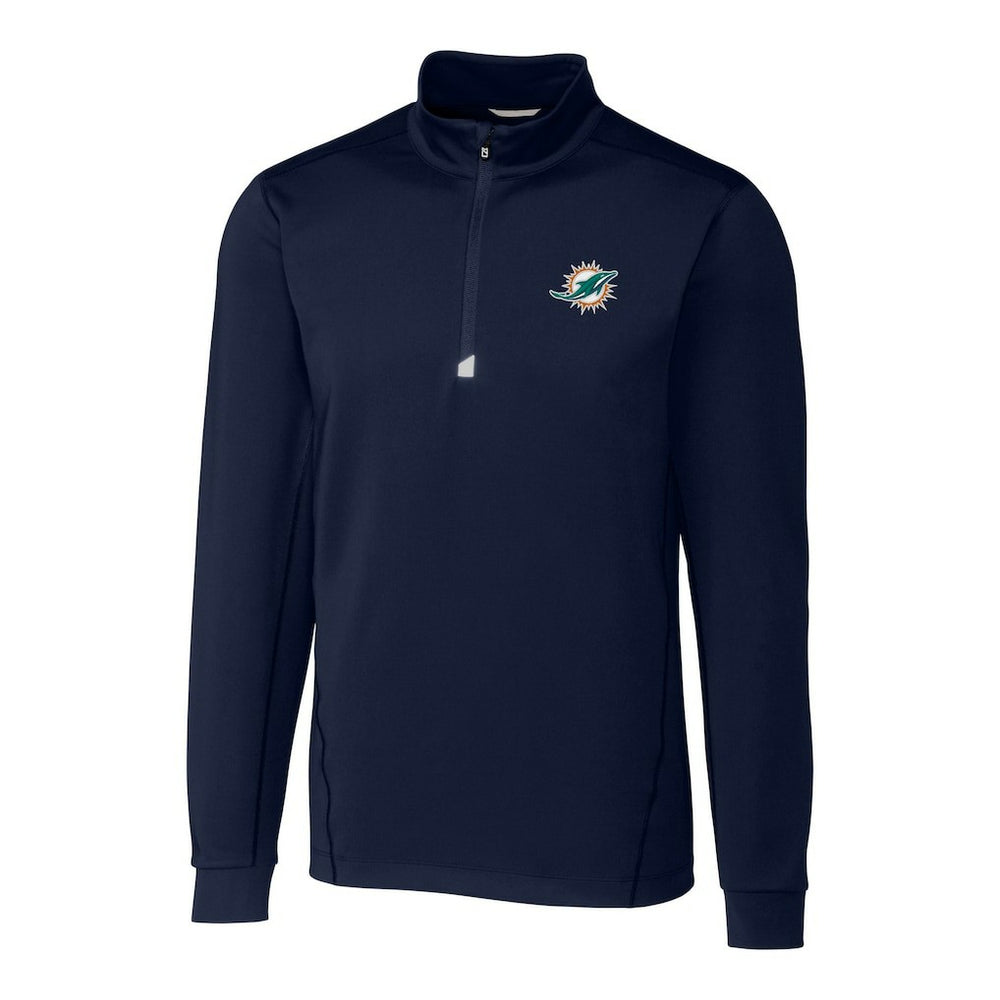 Miami Dolphins Cutter & Buck Big & Tall Traverse Eco Tri-Blend DryTec Quarter-Zip Jacket | NFL Online
