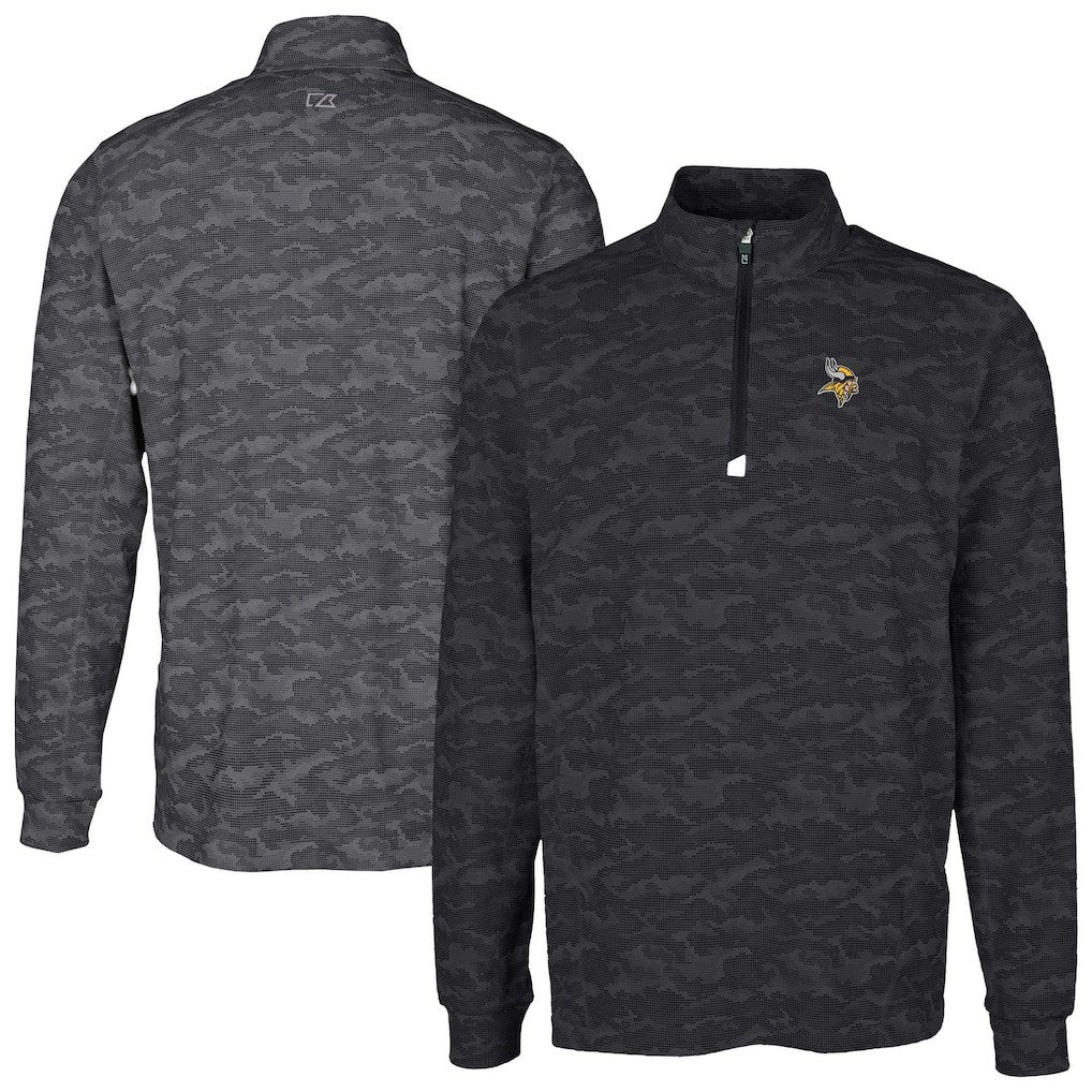 Minnesota Vikings Cutter & Buck Big & Tall Traverse Eco Camo Tri-Blend DryTec Quarter-Zip Jacket | NFL On sale