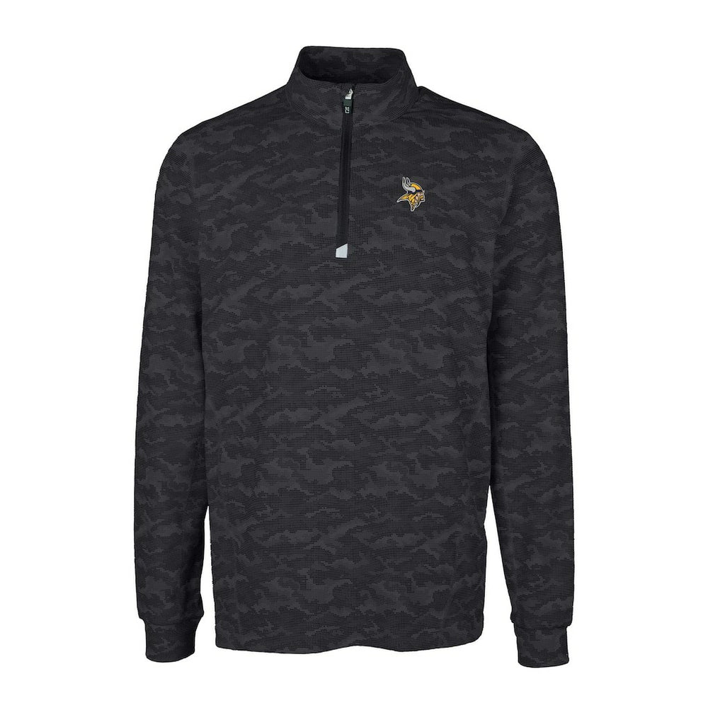 Minnesota Vikings Cutter & Buck Big & Tall Traverse Eco Camo Tri-Blend DryTec Quarter-Zip Jacket | NFL On sale
