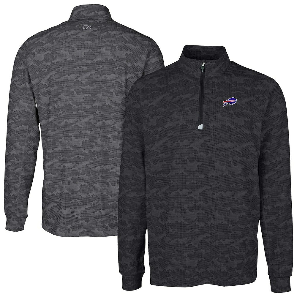Buffalo Bills Cutter & Buck Big & Tall Traverse Eco Camo Tri-Blend DryTec Quarter-Zip Jacket | NFL On sale