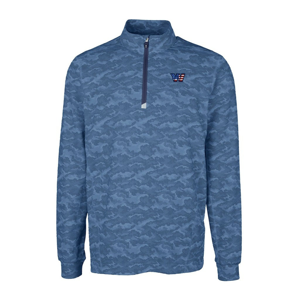 Washington Commanders Cutter & Buck Big & Tall Americana Traverse Eco Camo Tri-Blend DryTec Quarter-Zip Jacket | NFL Online