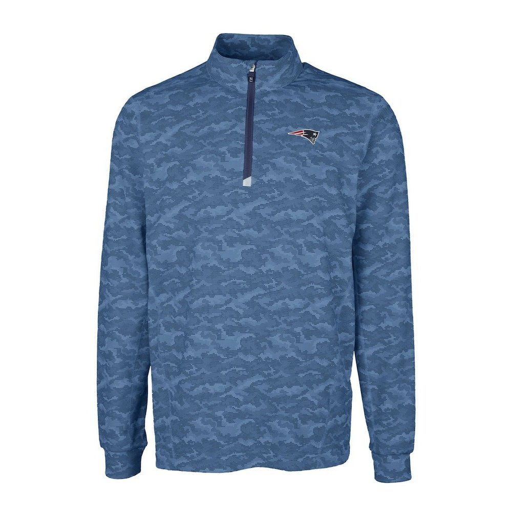 New England Patriots Cutter & Buck Big & Tall Traverse Eco Camo Tri-Blend DryTec Quarter-Zip Jacket | NFL Discount