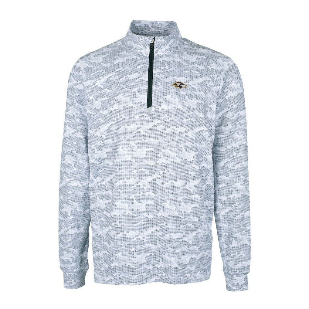 Baltimore Ravens Cutter & Buck Big & Tall Traverse Eco Camo Tri-Blend DryTec Quarter-Zip Jacket | NFL US