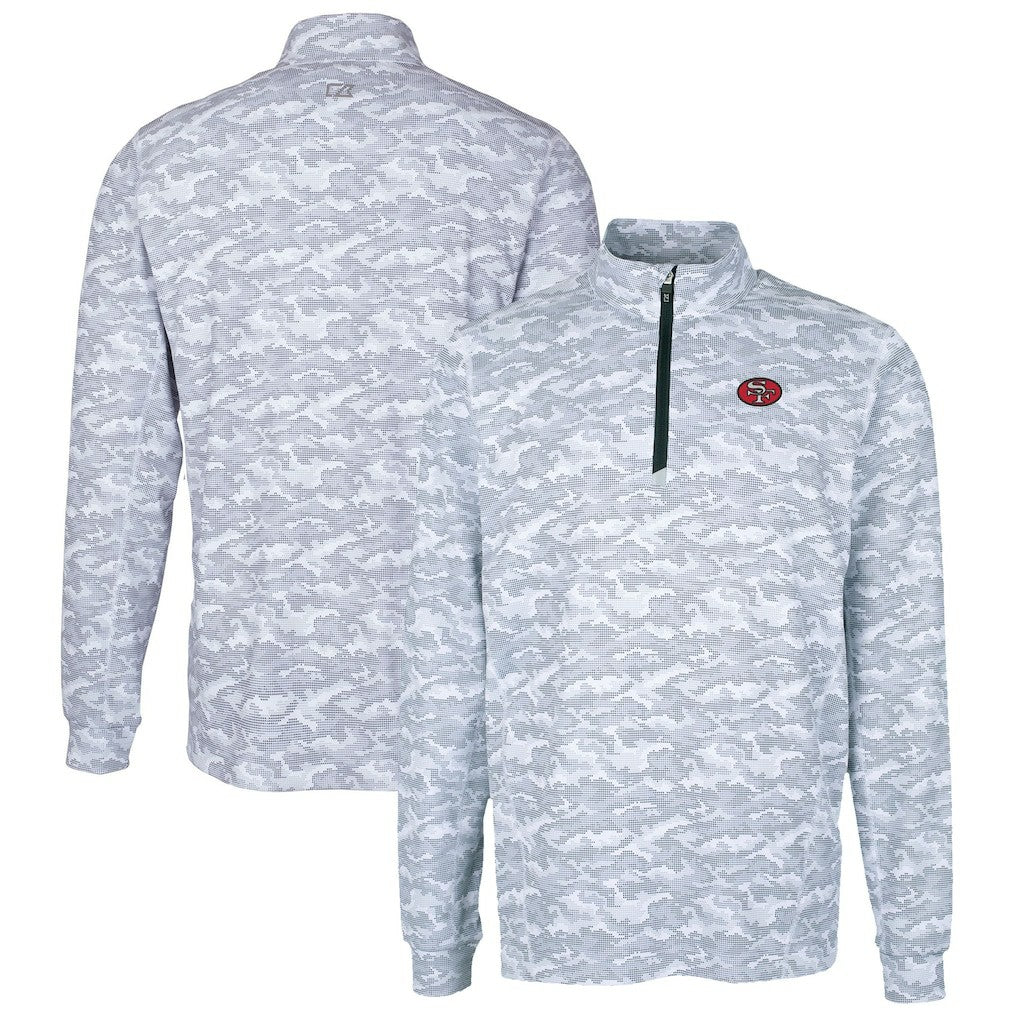 San Francisco 49ers Cutter & Buck Big & Tall Traverse Eco Camo Tri-Blend DryTec Quarter-Zip Jacket | NFL Discount
