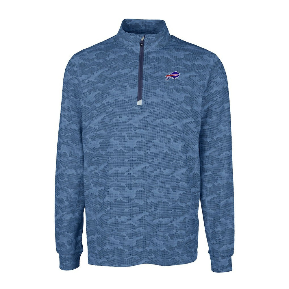 Buffalo Bills Cutter & Buck Big & Tall Traverse Eco Camo Tri-Blend DryTec Quarter-Zip Jacket | NFL Outlet