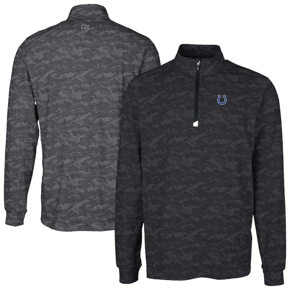 Indianapolis Colts Cutter & Buck Big & Tall Traverse Eco Camo Tri-Blend DryTec Quarter-Zip Jacket | NFL Sale