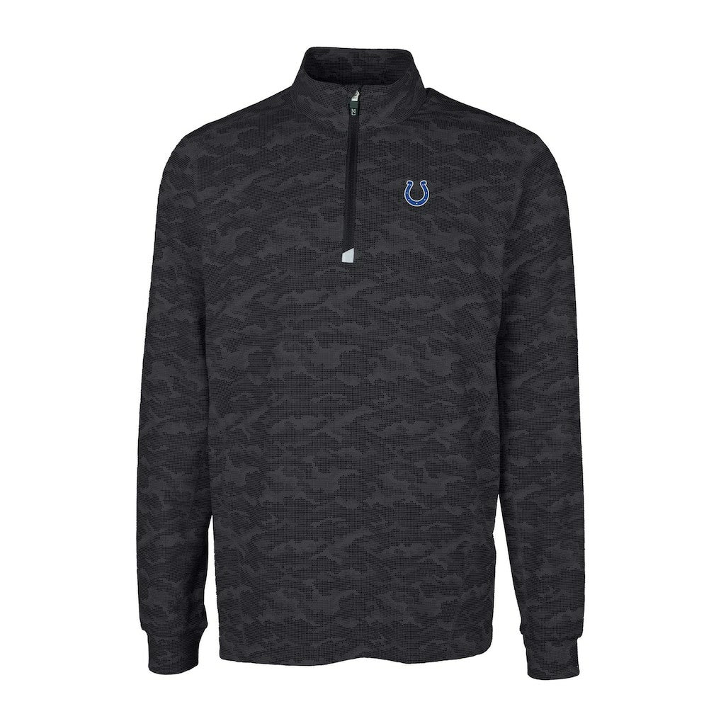 Indianapolis Colts Cutter & Buck Big & Tall Traverse Eco Camo Tri-Blend DryTec Quarter-Zip Jacket | NFL Sale