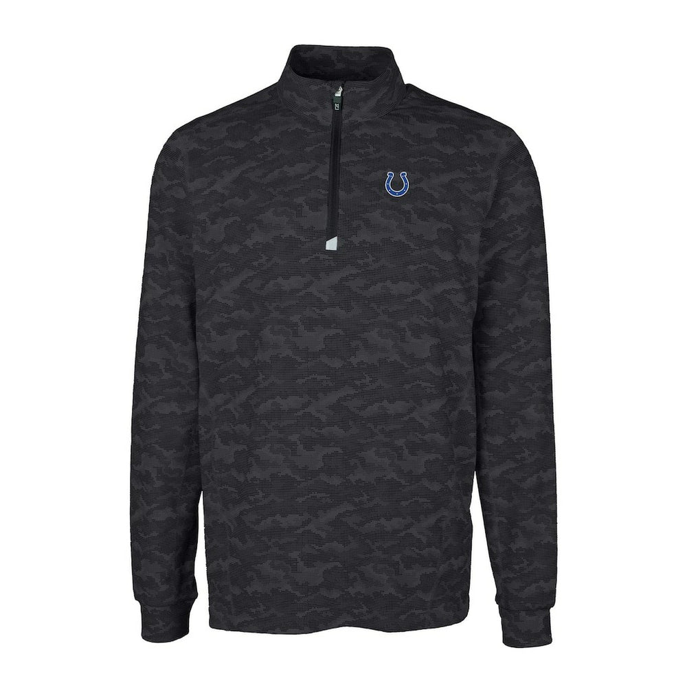 Indianapolis Colts Cutter & Buck Big & Tall Traverse Eco Camo Tri-Blend DryTec Quarter-Zip Jacket | NFL Sale