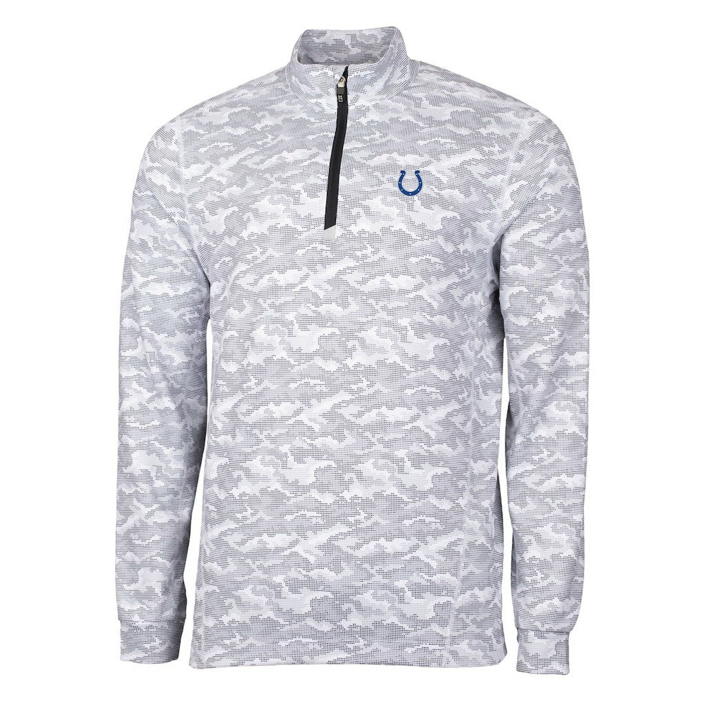 Indianapolis Colts Cutter & Buck Big & Tall Traverse Eco Camo Tri-Blend DryTec Quarter-Zip Jacket | NFL On sale
