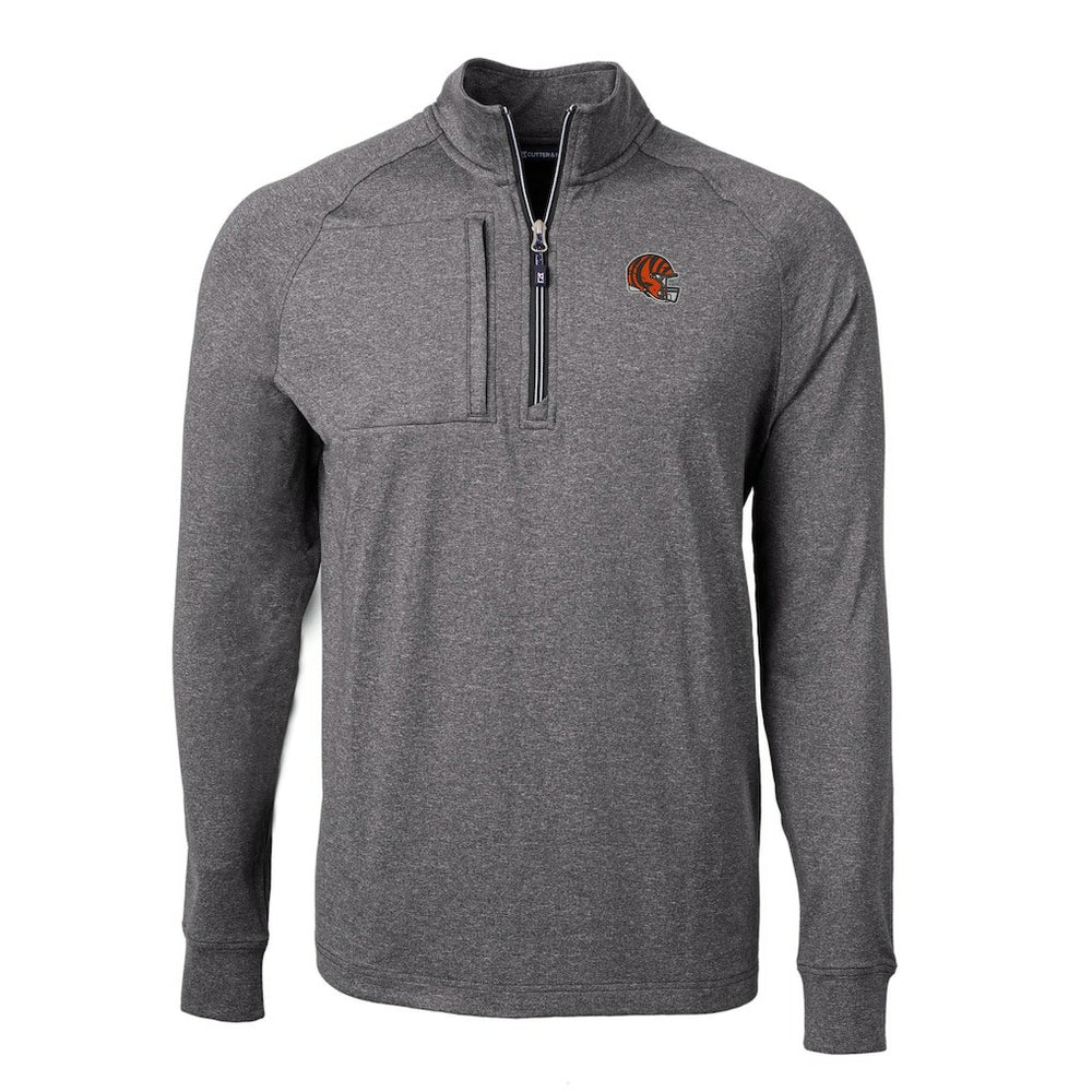 Cincinnati Bengals Cutter & Buck Big & Tall Adapt Eco Raglan Quarter-Zip Jacket | NFL New
