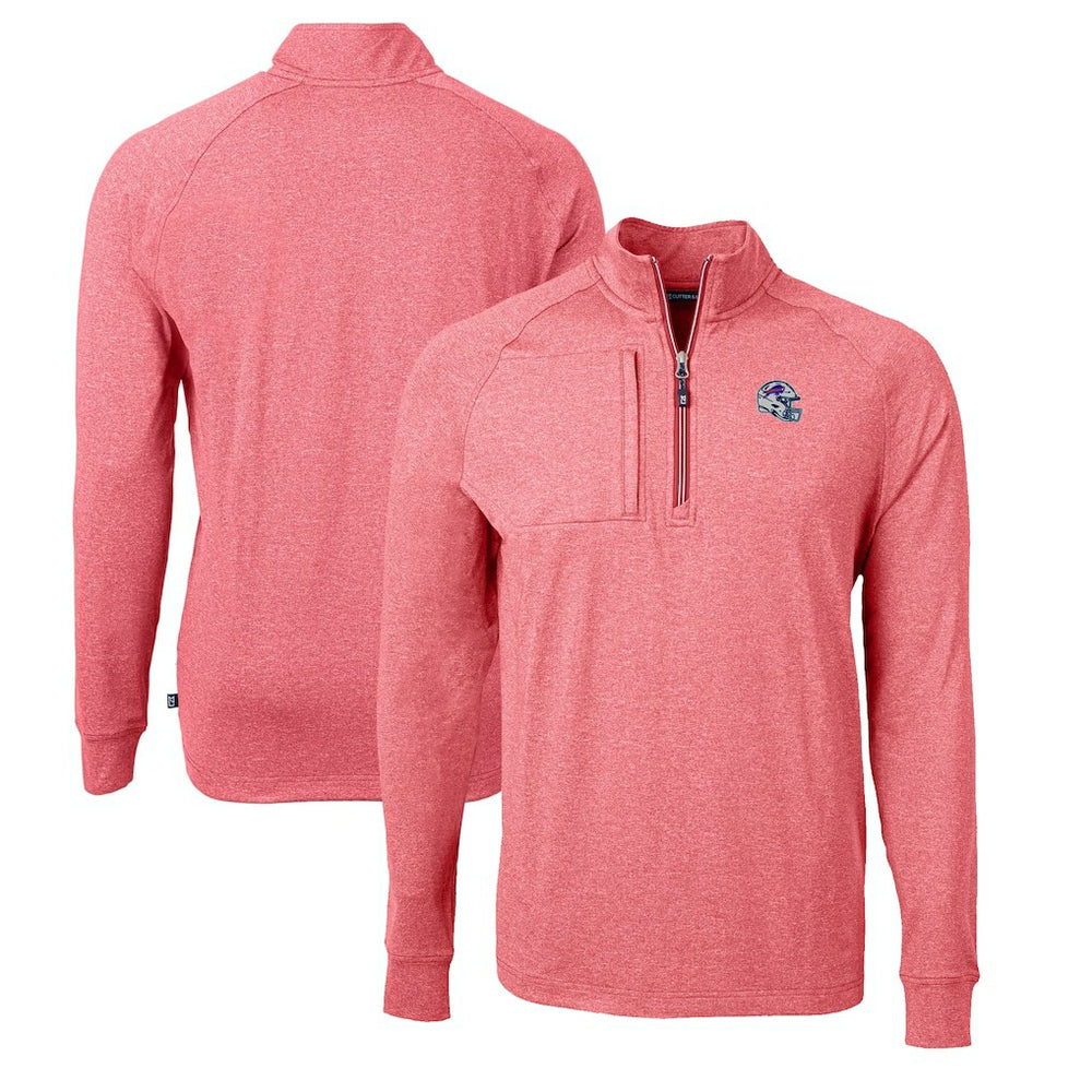 Buffalo Bills Cutter & Buck Big & Tall Adapt Eco Raglan Quarter-Zip Jacket | NFL New