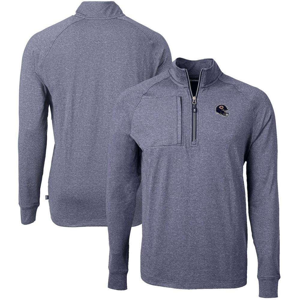 Chicago Bears Cutter & Buck Big & Tall Adapt Eco Raglan Quarter-Zip Jacket | NFL US