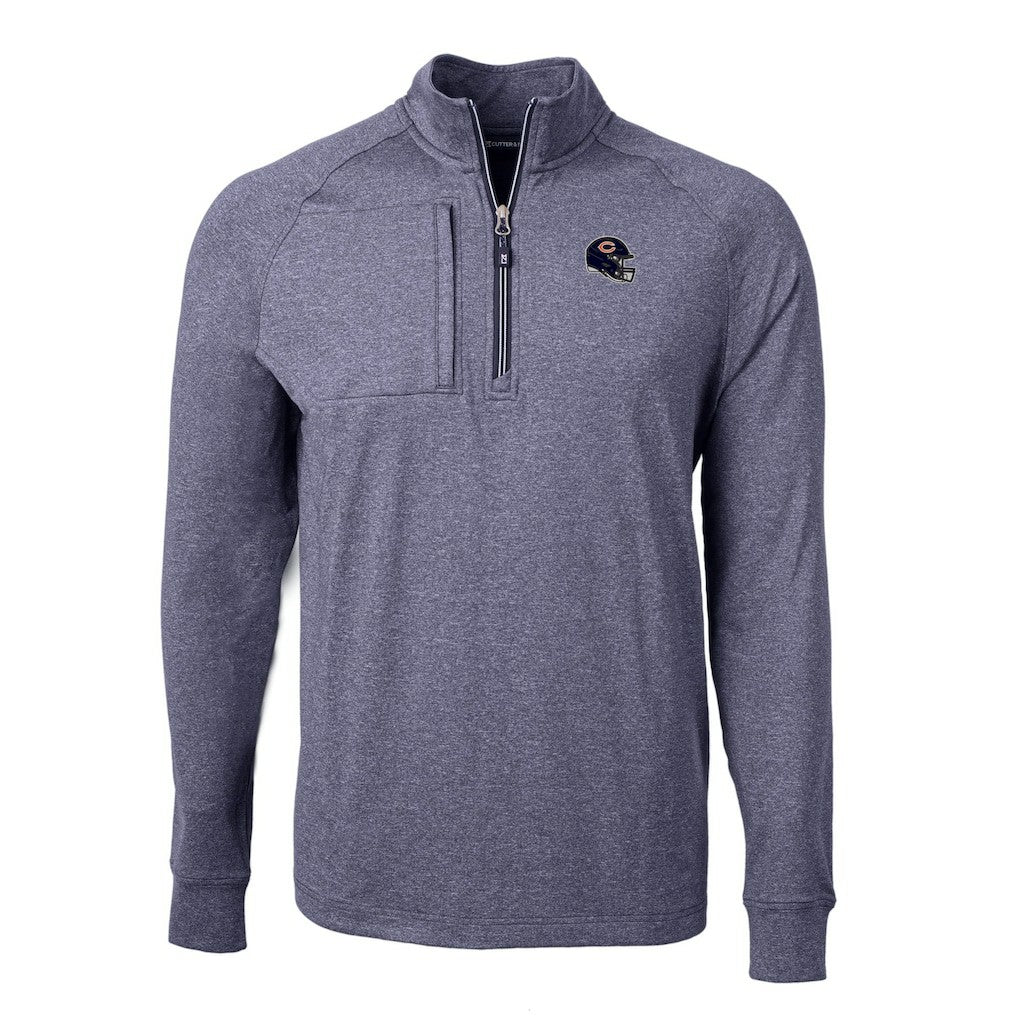 Chicago Bears Cutter & Buck Big & Tall Adapt Eco Raglan Quarter-Zip Jacket | NFL US