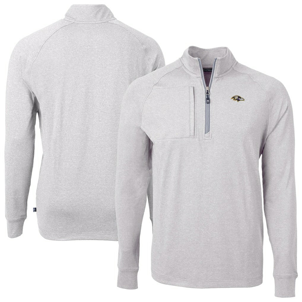 Baltimore Ravens Cutter & Buck Big & Tall Adapt Eco Raglan Quarter-Zip Jacket | NFL Outlet