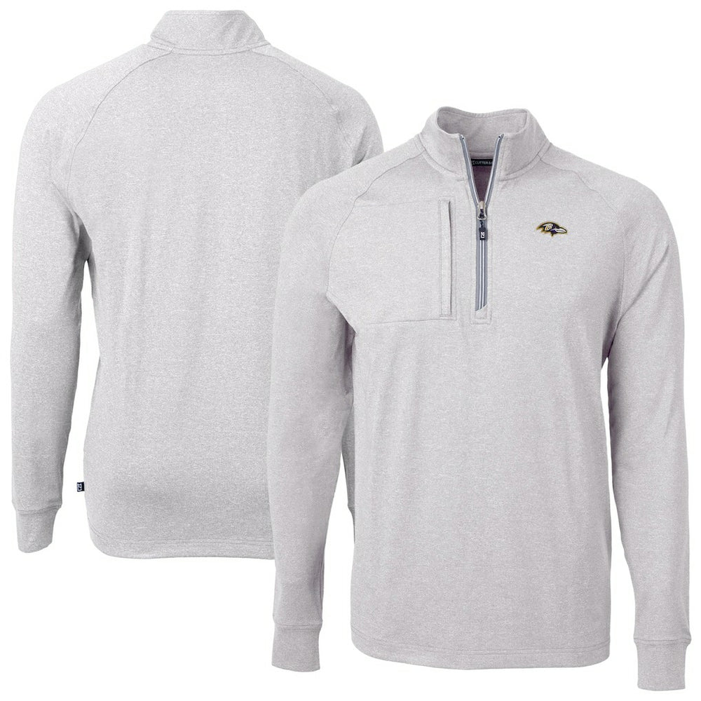 Baltimore Ravens Cutter & Buck Big & Tall Adapt Eco Raglan Quarter-Zip Jacket | NFL Outlet